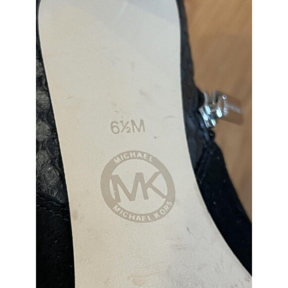 Michael Kors Shoes Womens Size 6.5 Black Suede Snake Ankle Booties Zip - Picture 10 of 11